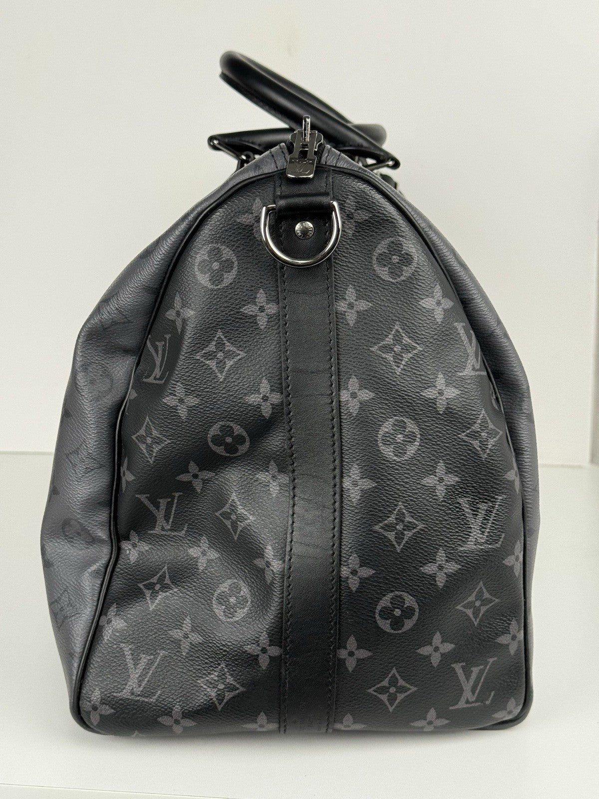 Louis Vuitton Duffle Bag M Monogram Eclipse Keepall Canvas Black/Gray Size 50