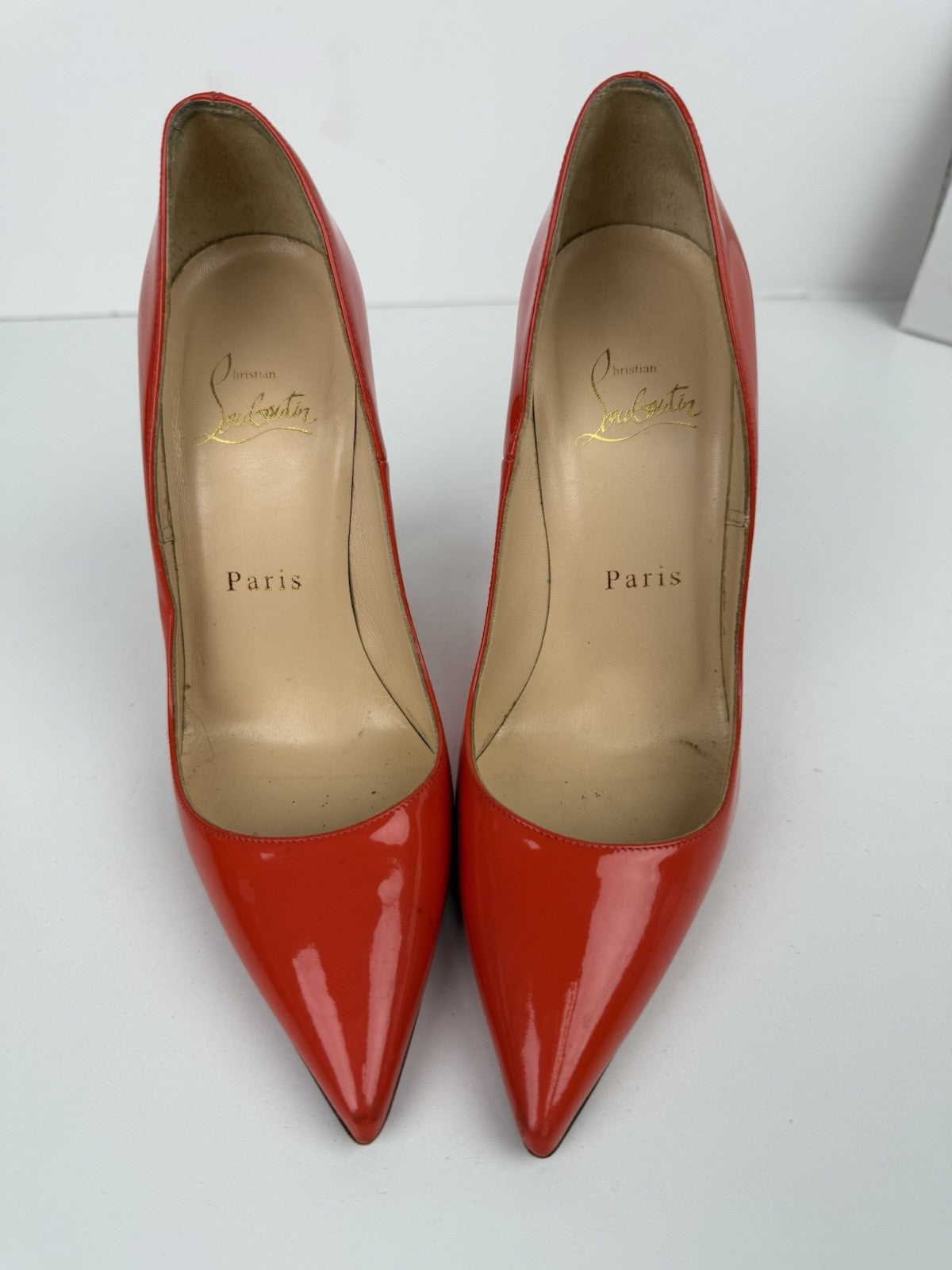 Christian Louboutin Pattern Leather Pumps Orange Size 36 / 6
