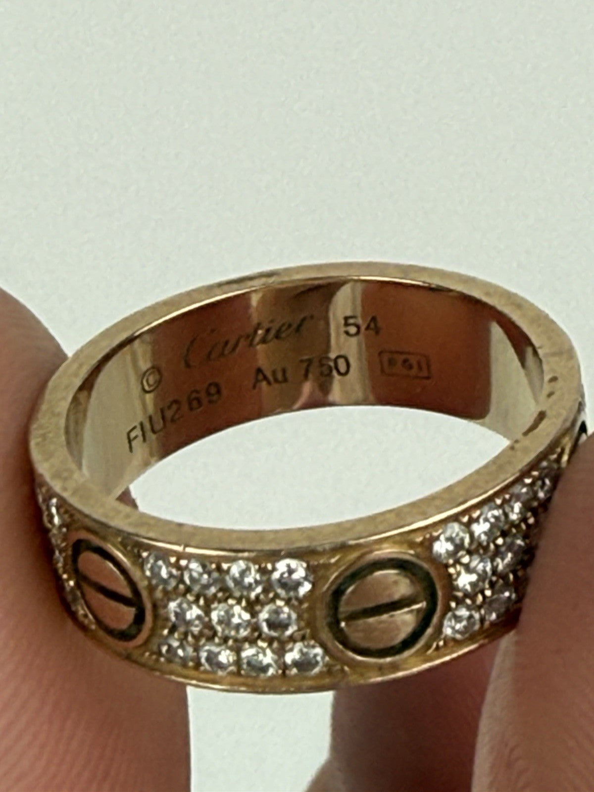 Cartier Love Ring Diamonds By Peter Marco Beverly Hills 18k Yellow Gold Size 7