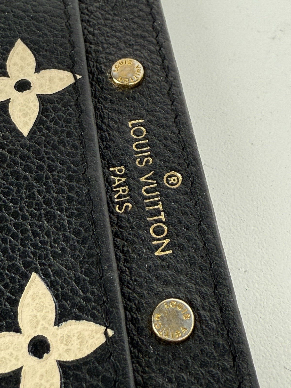 LOUIS VUITTON Porte Carte Saample Bicolor Monogram Empret Leather Card Case
