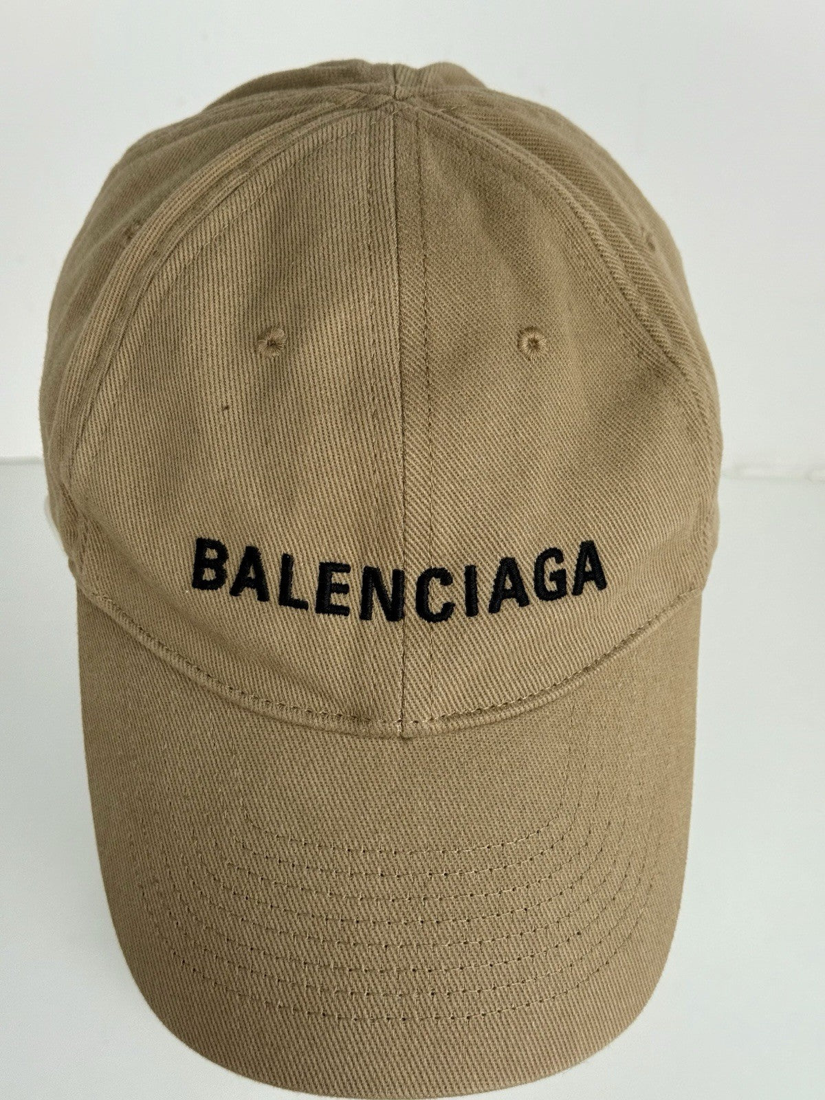 Balenciaga Baseball Cap Beige Cotton Fabric