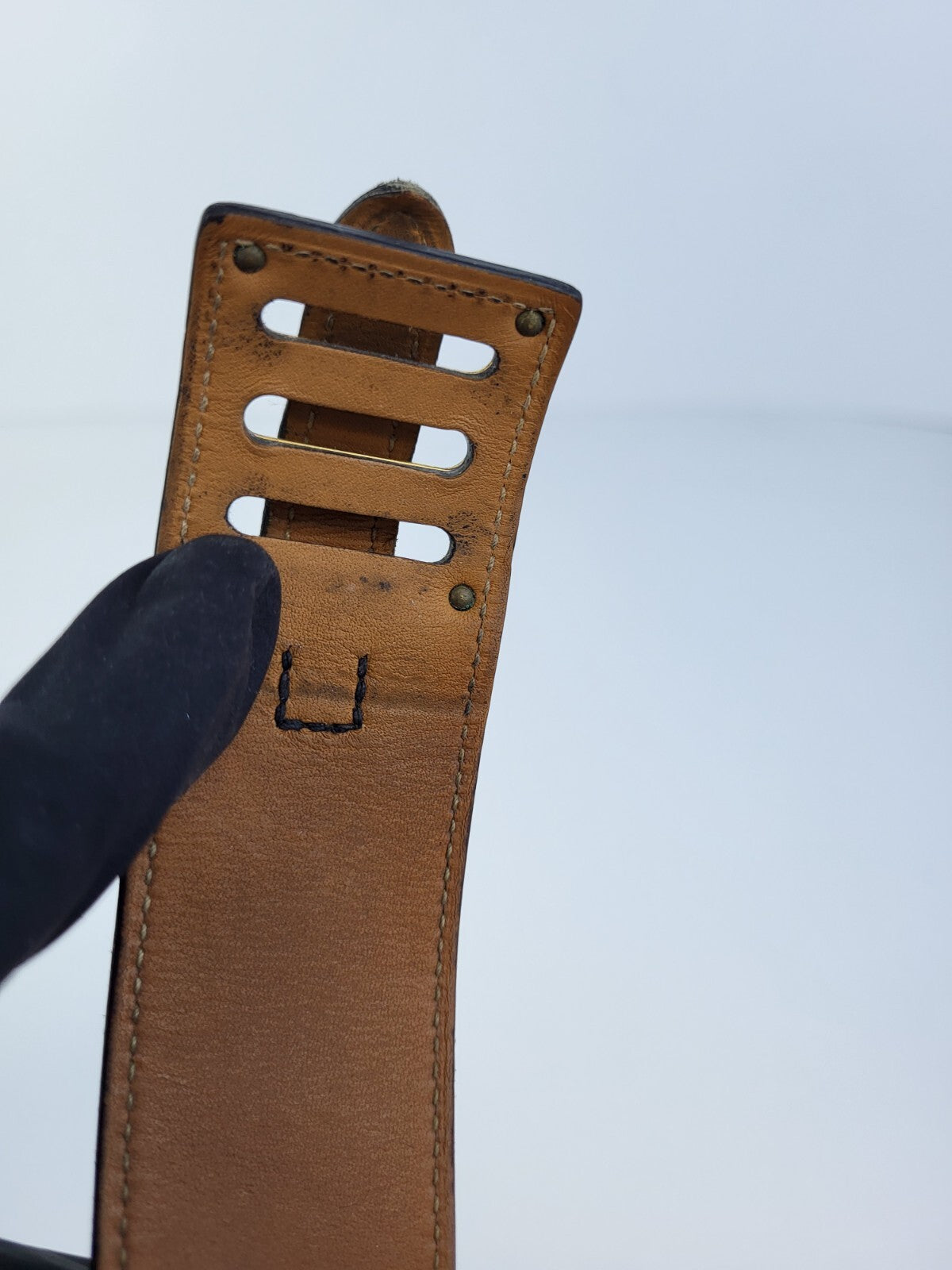 Hermès Leather Intense Wrap Bracelet Black Gold