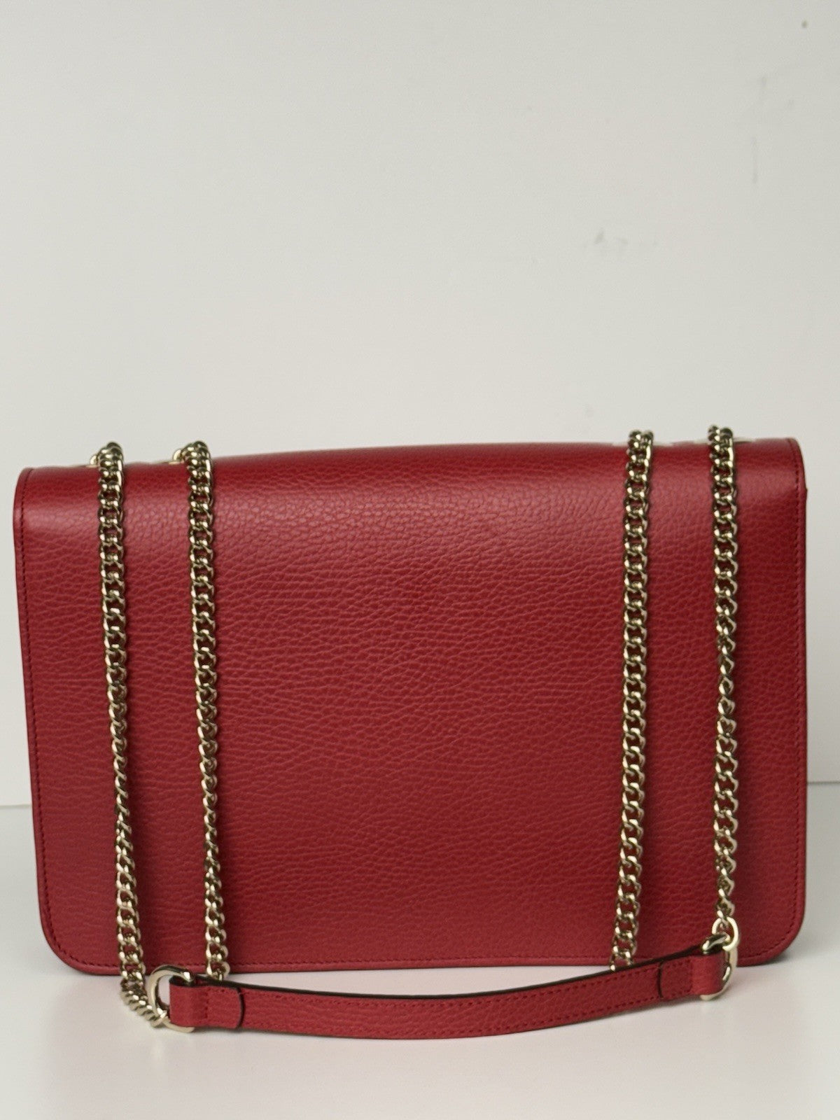 Gucci Interlocking G Red Leather Shoulder Women's Bag