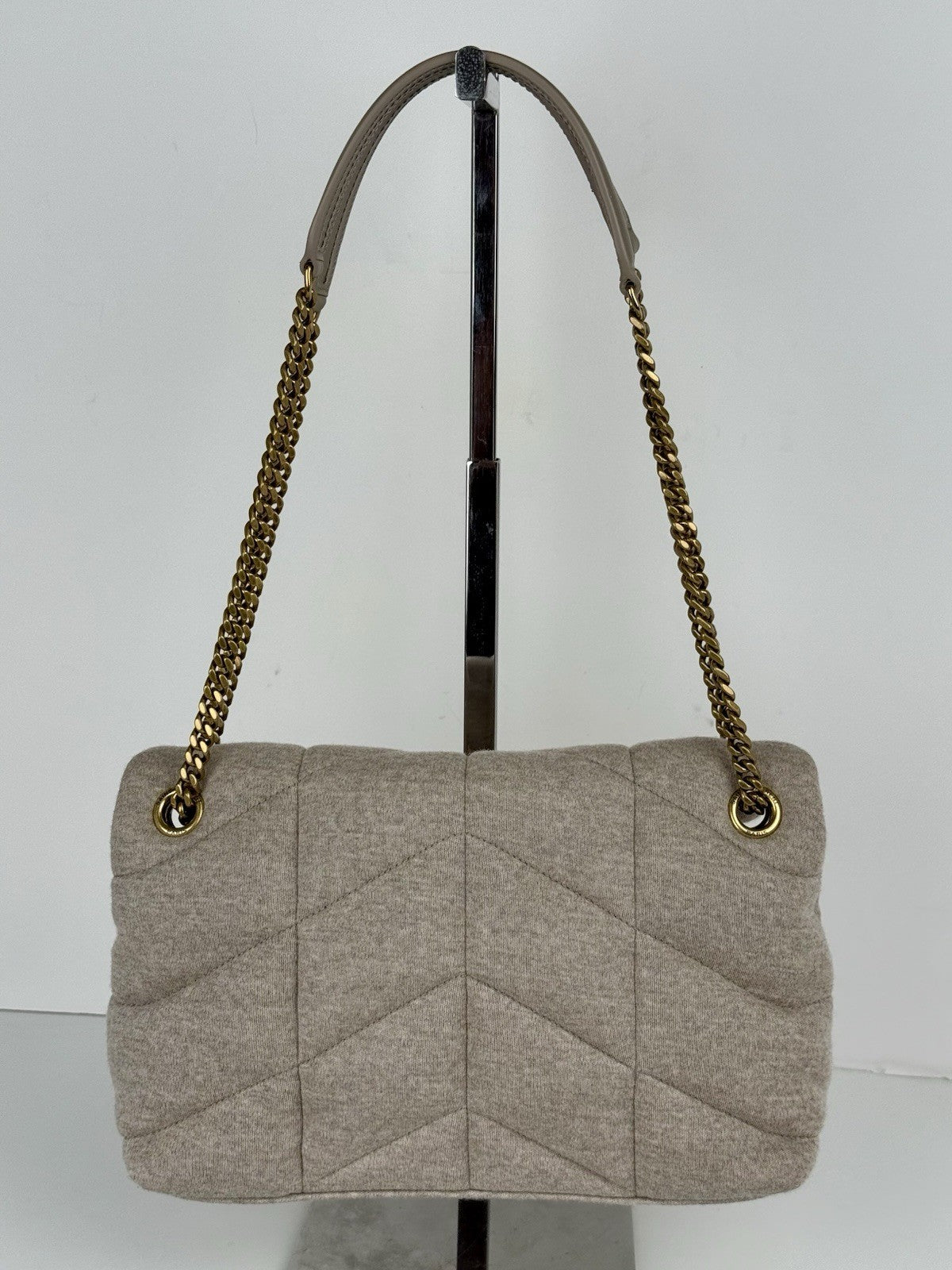 SAINT LAURENT Puffer Wool Shoulder Bag