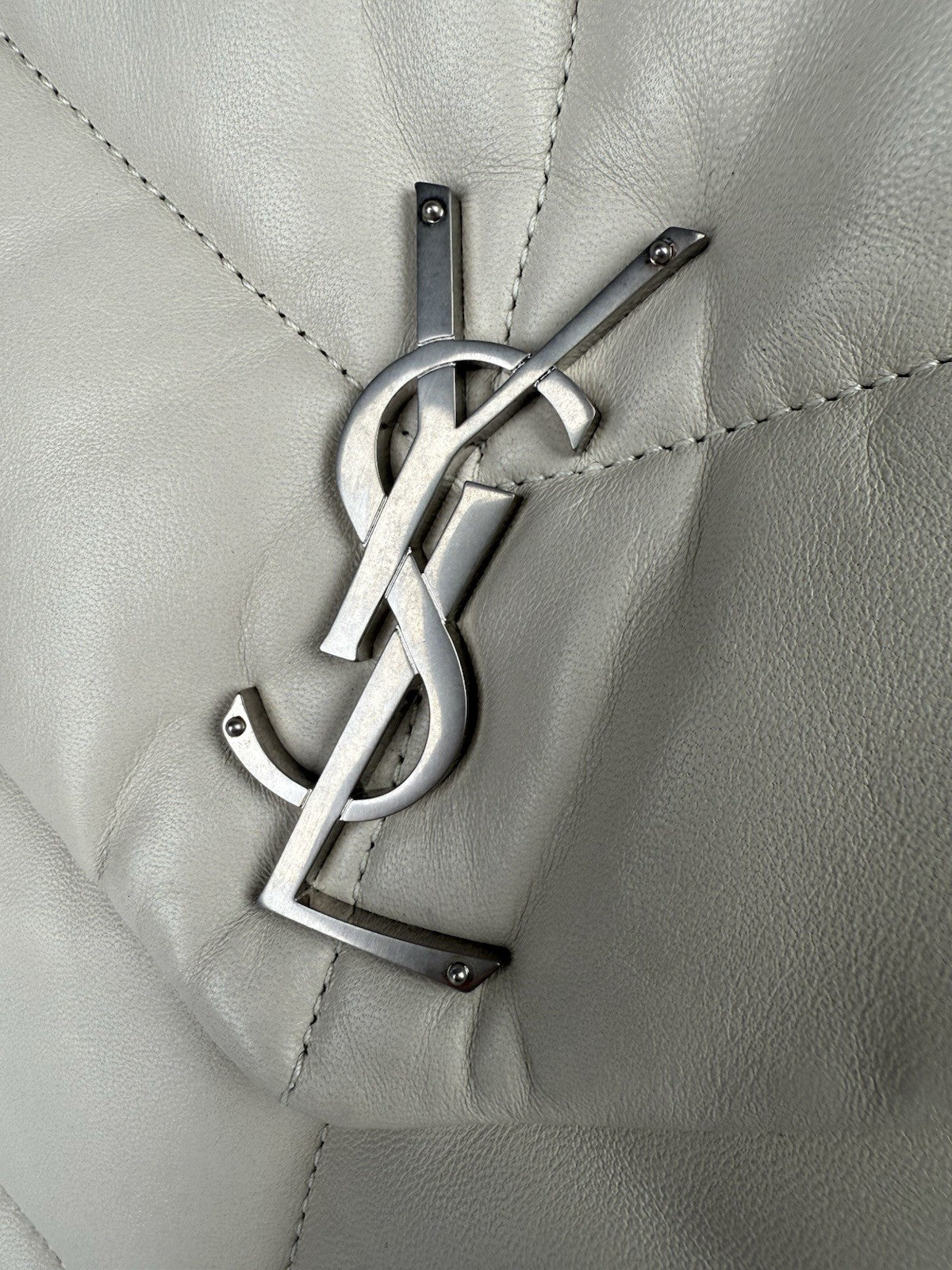 Saint Laurent LouLou Puffer Medium Shoulder Bag in White