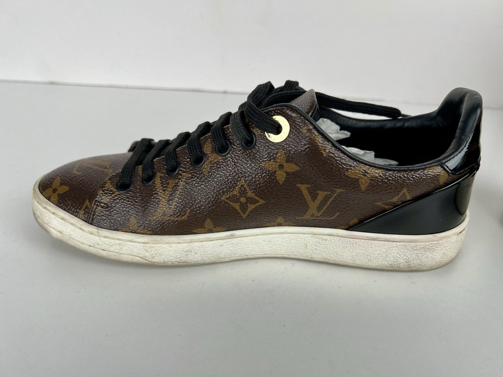Louis Vuitton Monogram Canvas Patent Leather Front Row Sneakers - Size 37