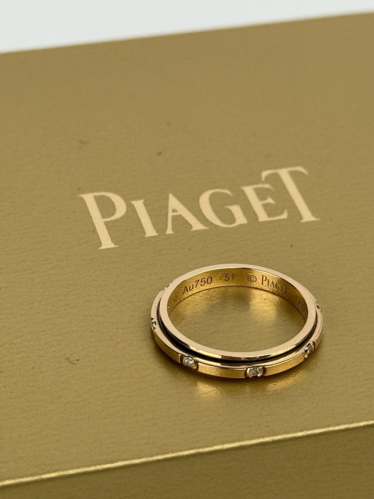 Piaget 18KT Yellow Gold Diamond Ring Size 5.5
