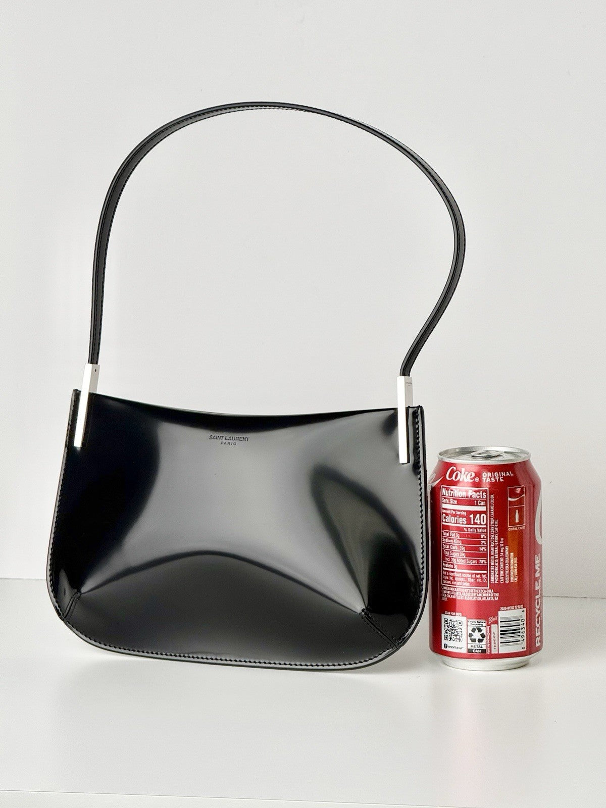 Saint Laurent Mini Flat Shoulder Bag in Patent Leather