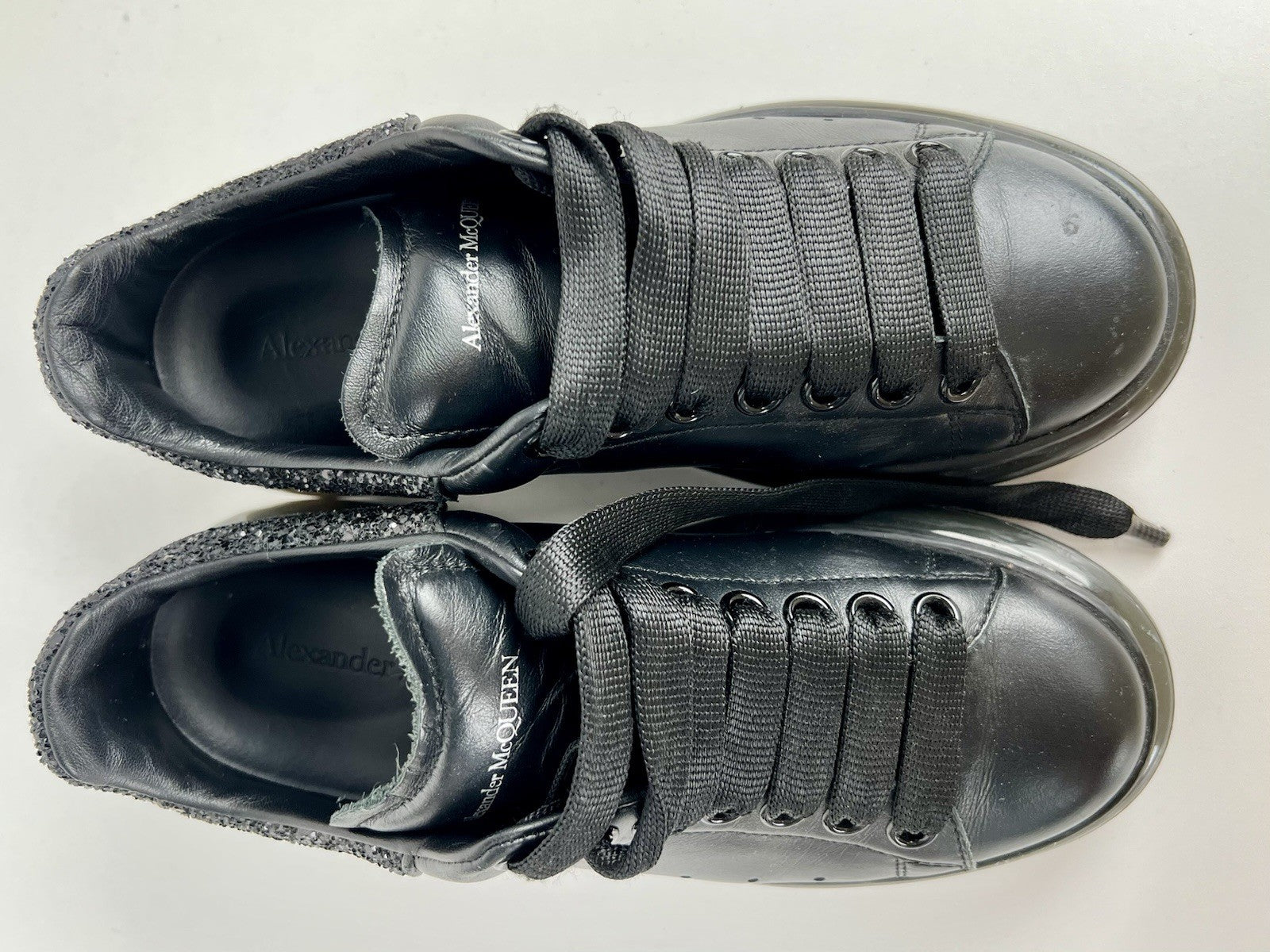 Alexander McQueen Sneakers Black Leather Size 36 Us 6,5