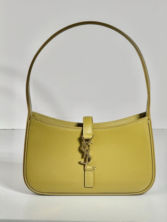 Saint Laurent Olive Smooth Calfskin Mini Le 5 À 7 Hobo