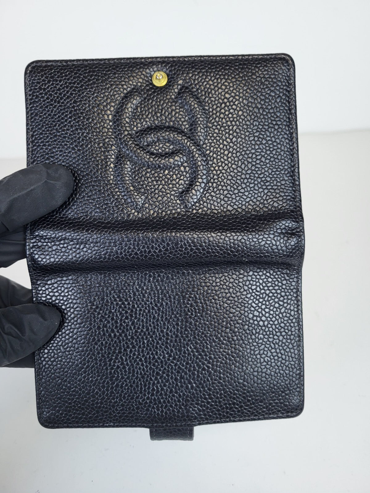 Chanel pocket book Cover Black Caviar Leather Notebook Cover
