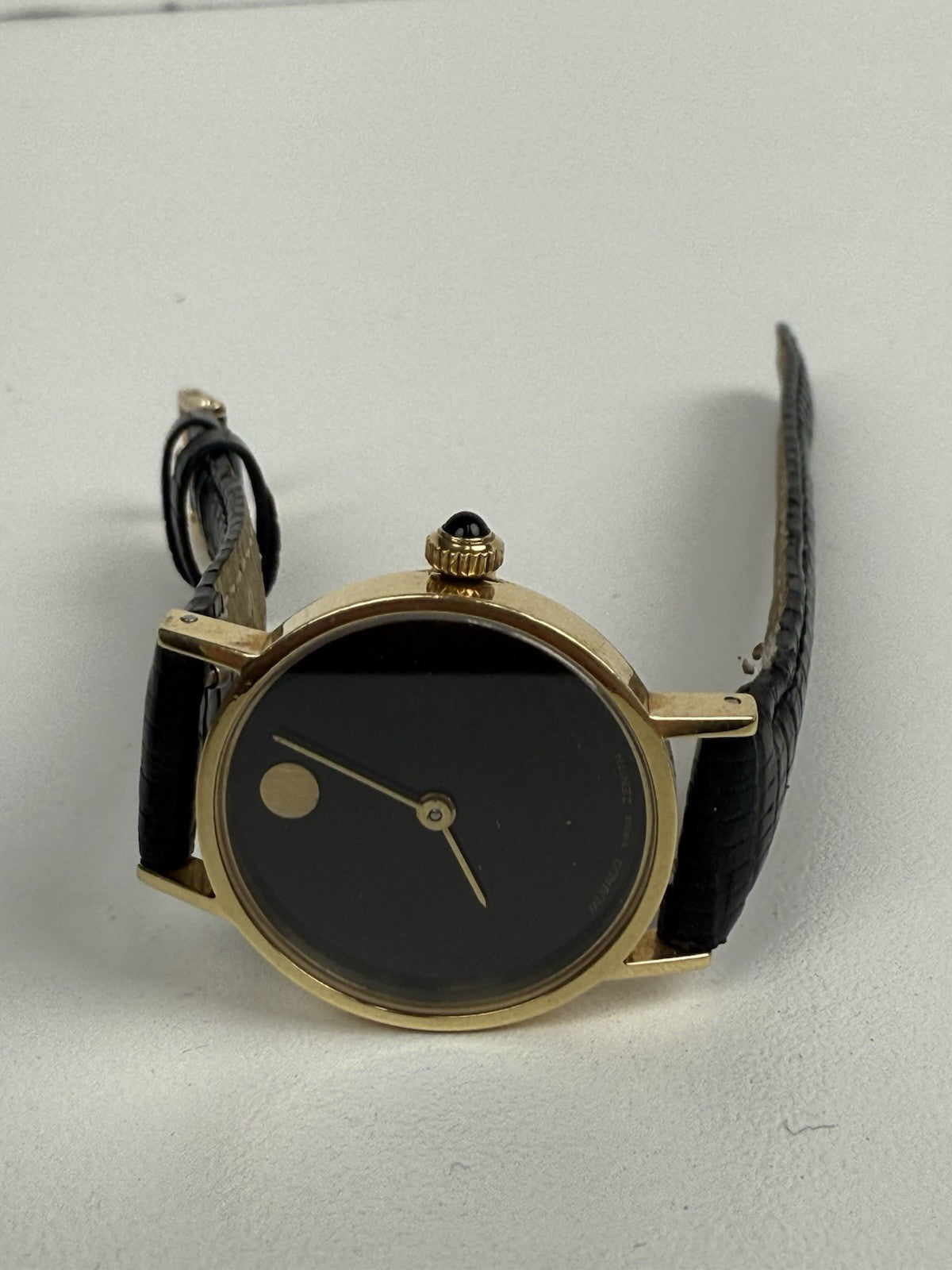 Movado Zenith 14k yellow gold Watch black dial 23mm