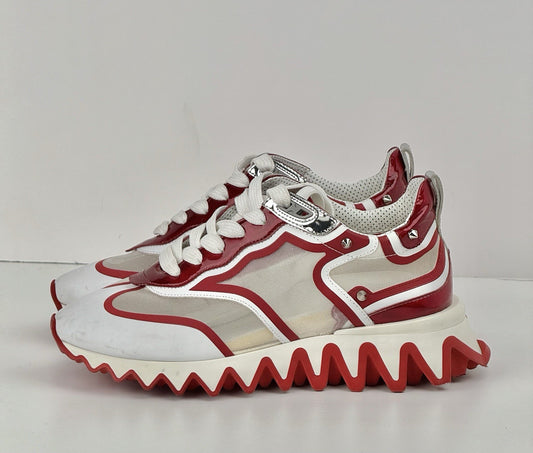 Christian Louboutin Sharkina Women's Sneaker in Red/White Size 37