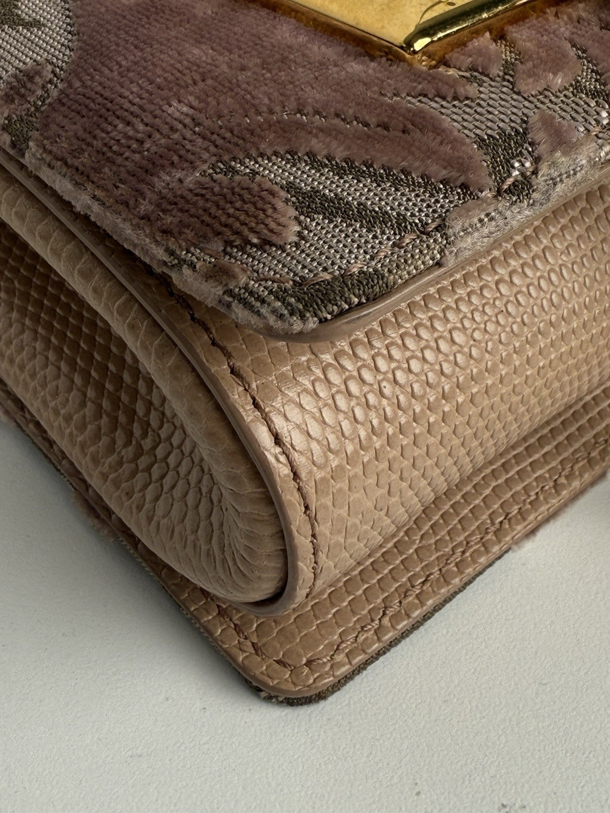 Dolce and Gabbana Pink Corduroy and Leather DG Girls Shoulder Bag