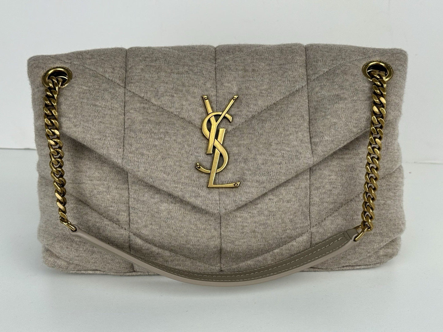 SAINT LAURENT Puffer Wool Shoulder Bag