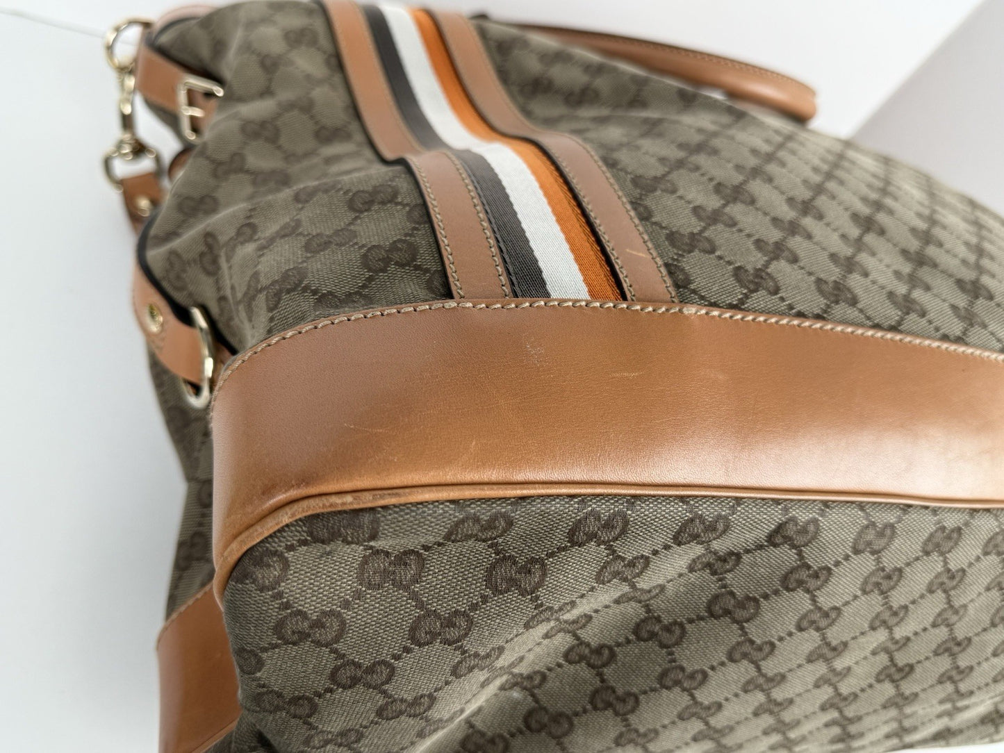 Gucci Canvas Messenger Luggage Bag Large