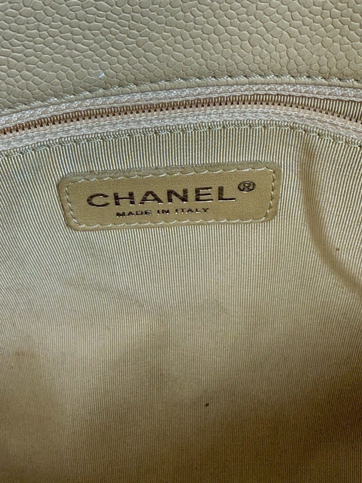CHANEL Caviar Quilted Grand Shopping Tote Beige Bag