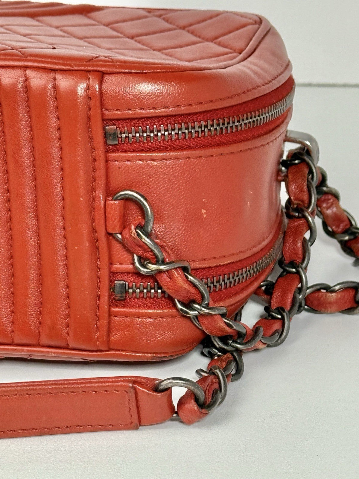 Chanel Coco Boy Quilted Leather Mini Bag Red