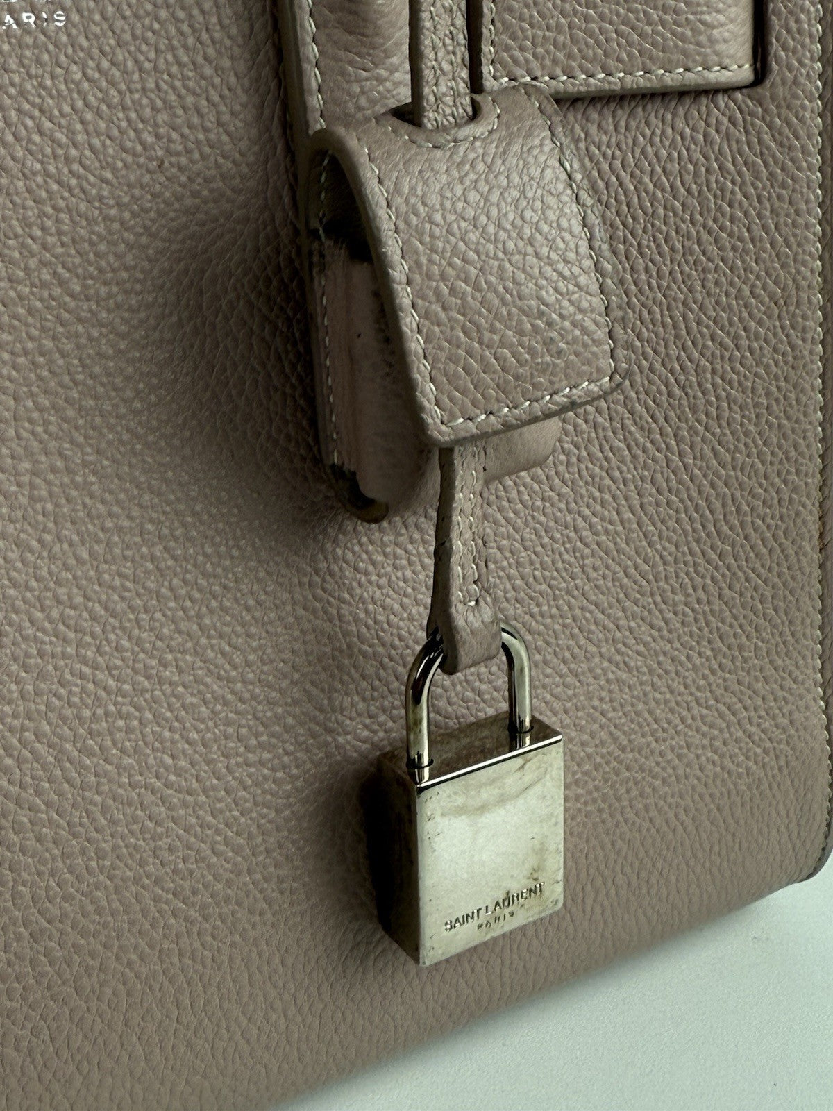 SAINT LAURENT  Calfskin Leather Sac De Jour Rose