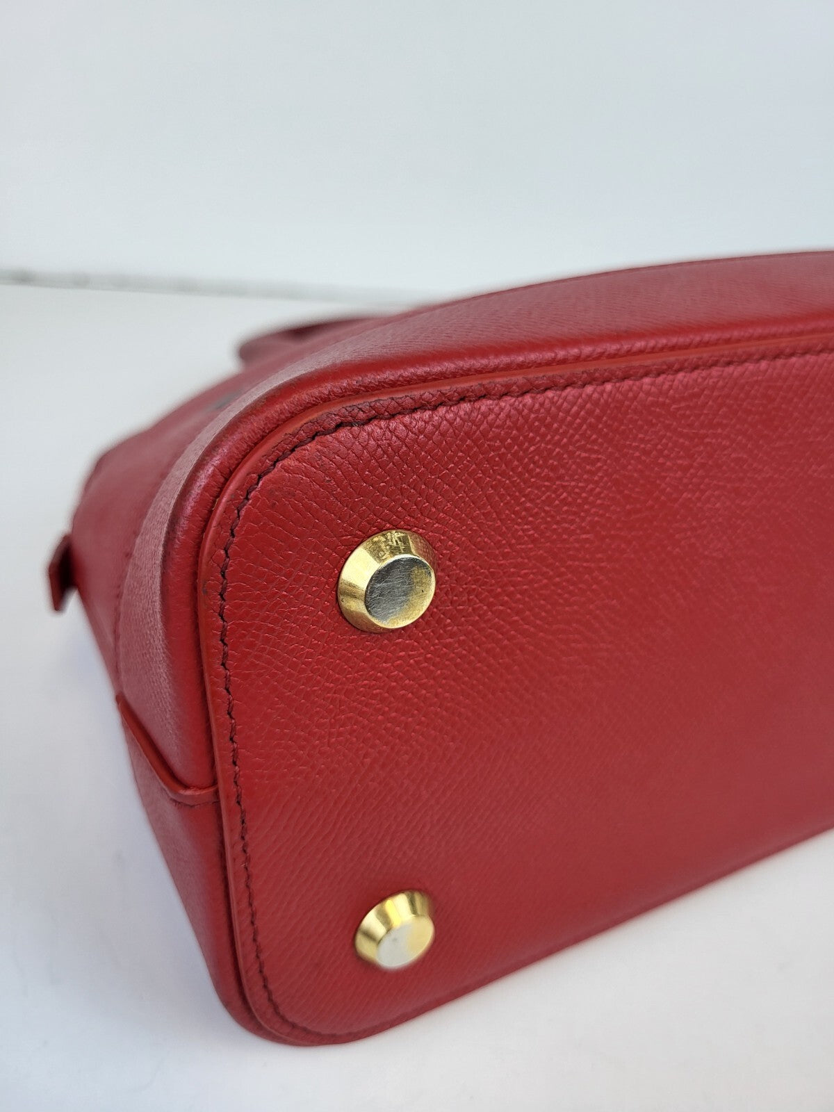 BALENCIAGA Ville Bag Red Grained Leather  Top Handles Bag