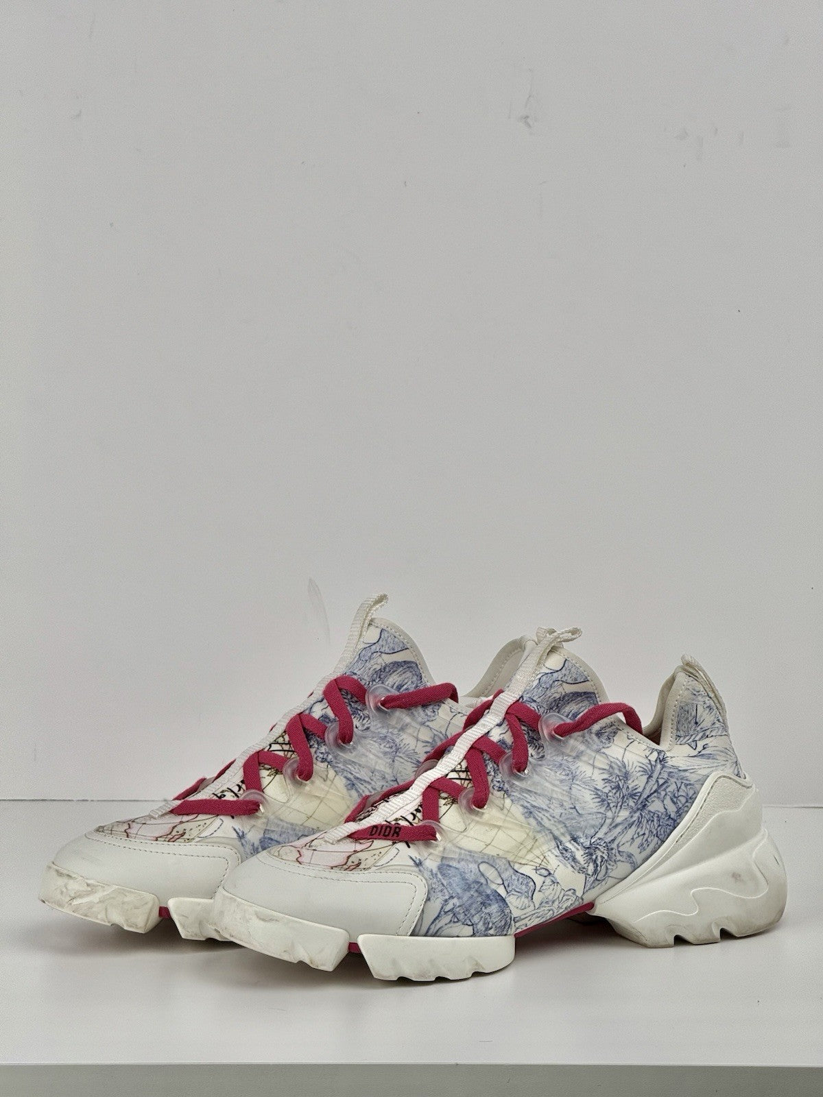 Dior Technical Fabric Dior Around the World Print Womens D-Connect Sneakers 39.5