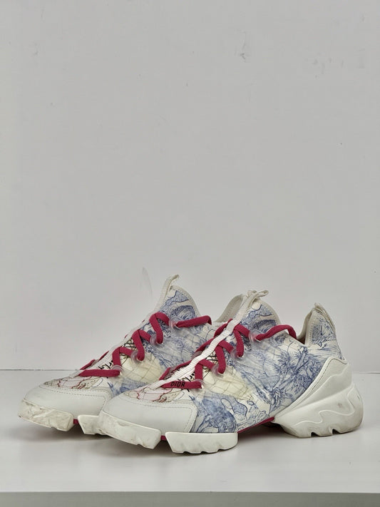 Dior Technical Fabric Dior Around the World Print Womens D-Connect Sneakers 39.5