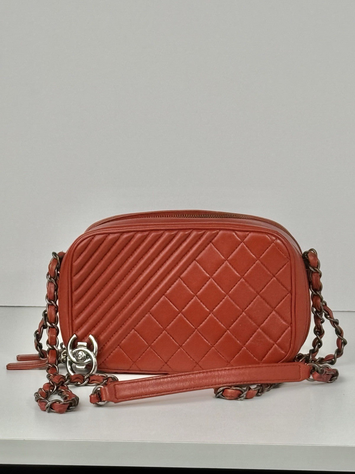 Chanel Coco Boy Quilted Leather Mini Bag Red