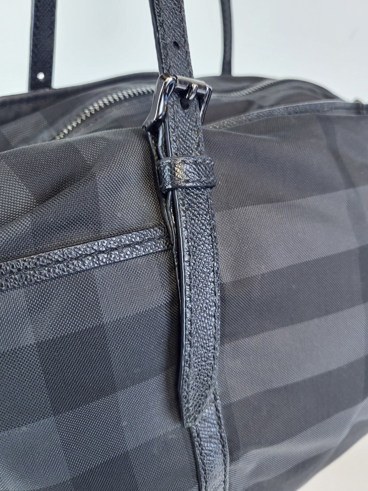 Burberry Kids' Check Print Diaper Bag Black