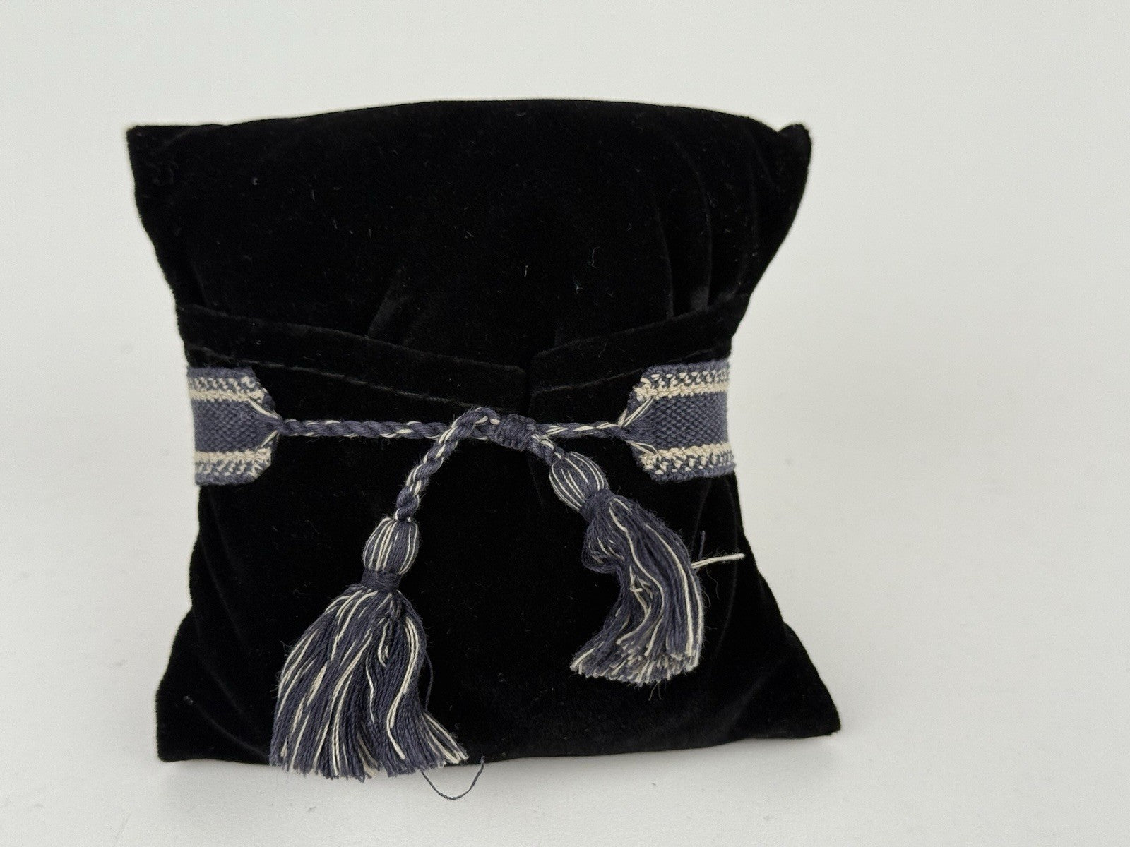 Christian Dior Woven Cotton J'Adior Friendship Bracelet Navy Blue Logo Tassel