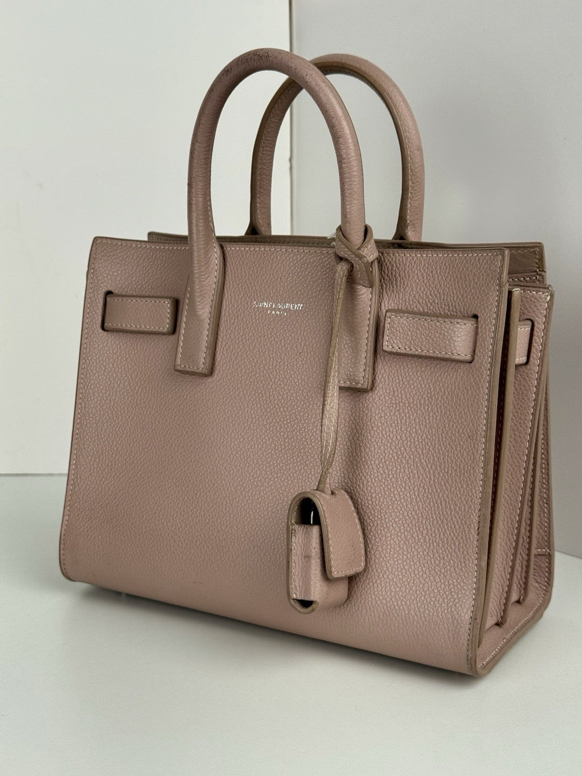 SAINT LAURENT  Calfskin Leather Sac De Jour Rose