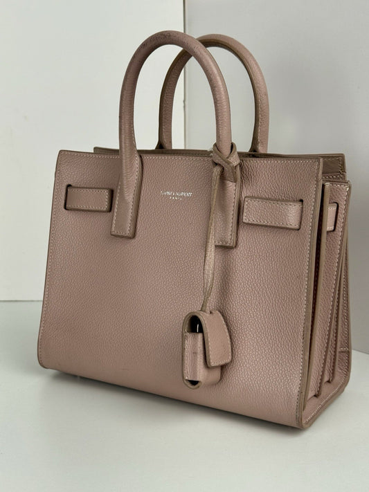 SAINT LAURENT  Calfskin Leather Sac De Jour Rose