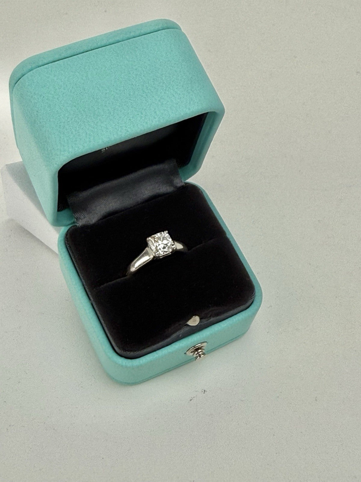 Tiffany Co Lucid Platinum 1ct F Color Diamond Ring Size 6.5