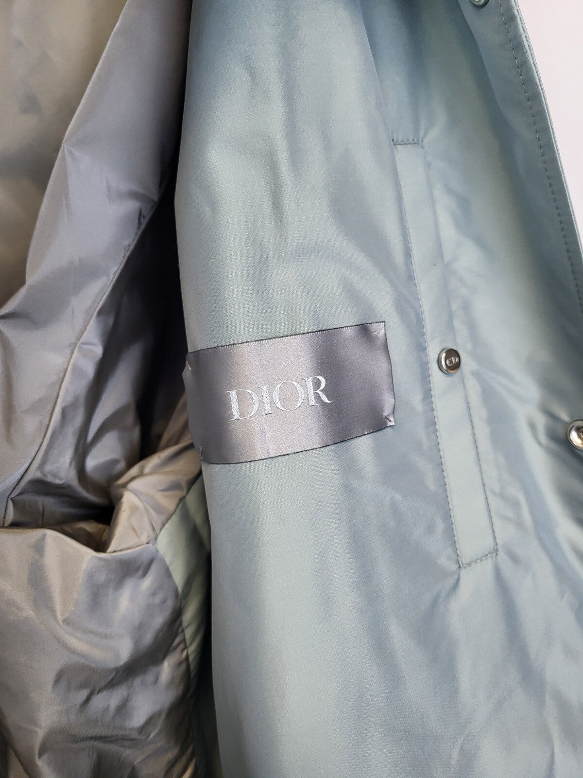 Dior Blouson Jacket Blue Silk Blend Size 54 XXL Men