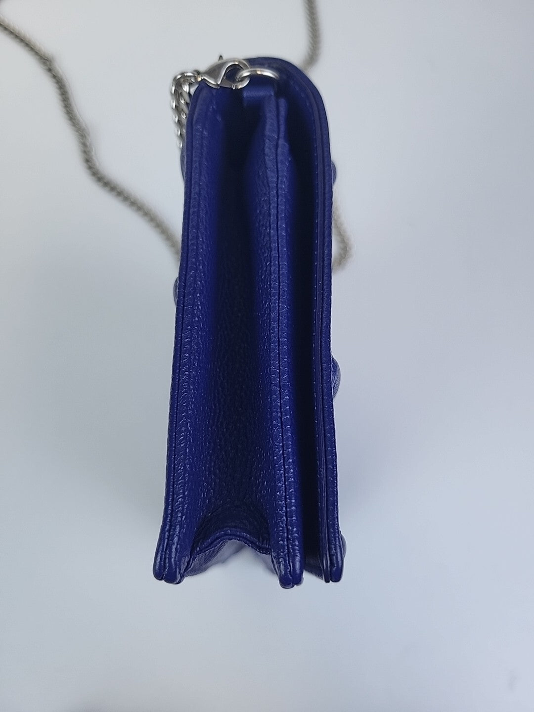 Christian Dior Diorama Wallet on Chain Blue Leather