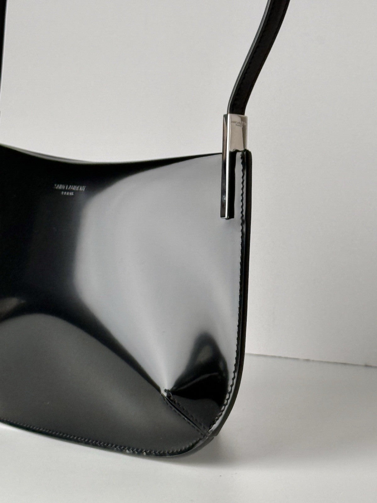 Saint Laurent Mini Flat Shoulder Bag in Patent Leather