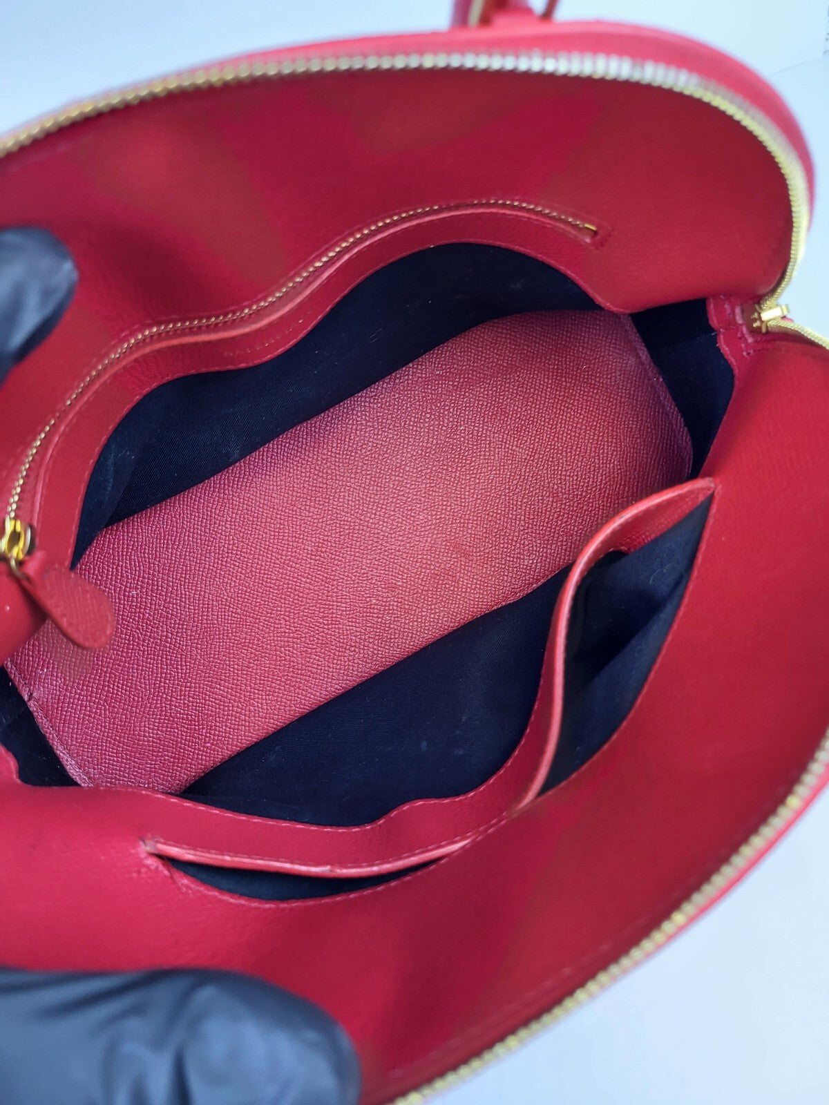 BALENCIAGA Ville Bag Red Grained Leather  Top Handles Bag