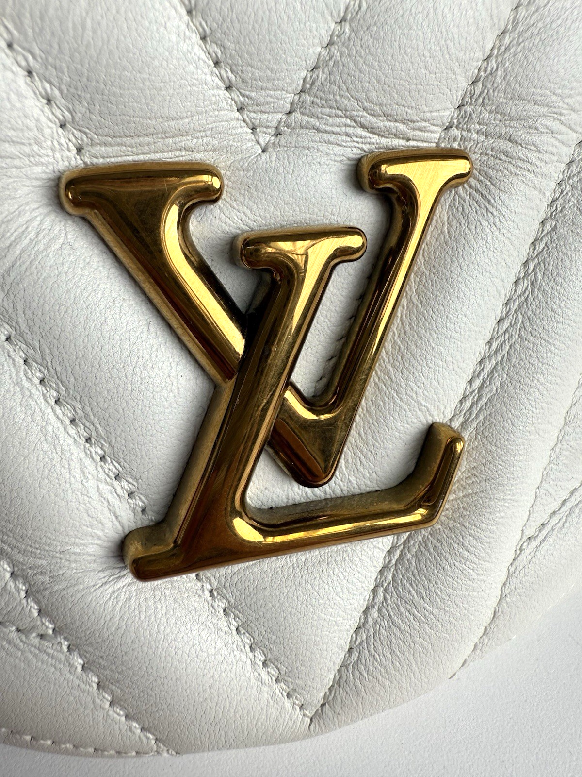 Louis Vuitton Calfskin Leather New Wave Bumbag Belt Bag for Women in White