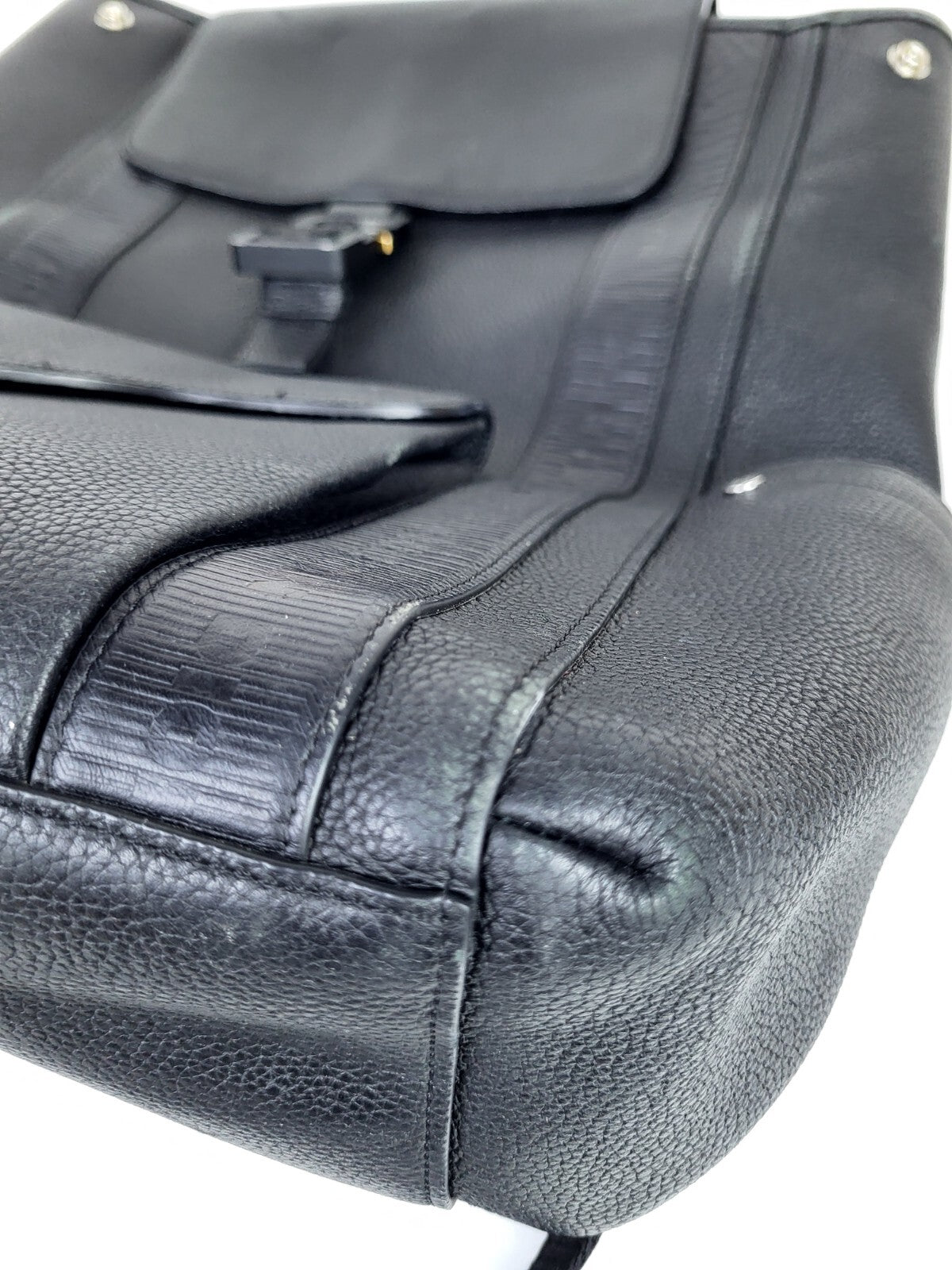 Dior Men's Backpack Saddle Bag Grained Black Leather