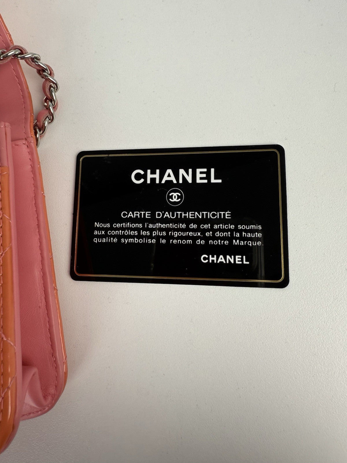 Chanel Wallet On Chain Quilted Patent Coral Pink Leather Crossbody Bag