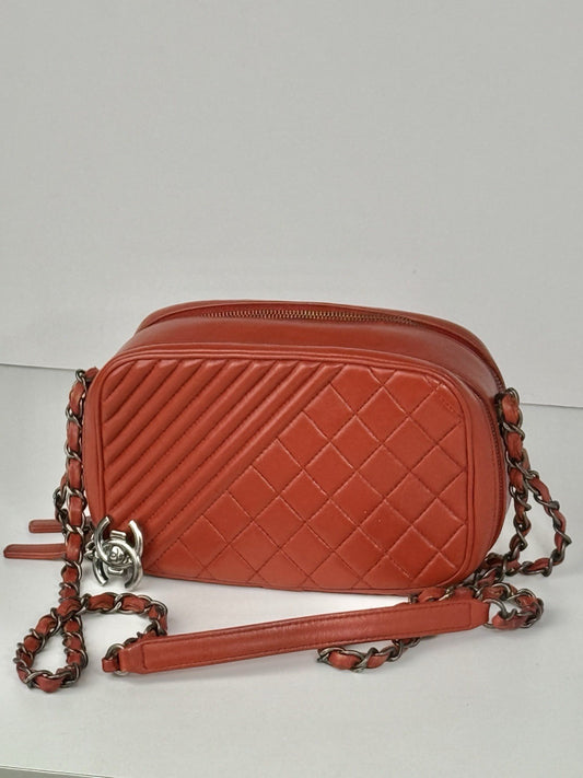 Chanel Coco Boy Quilted Leather Mini Bag Red