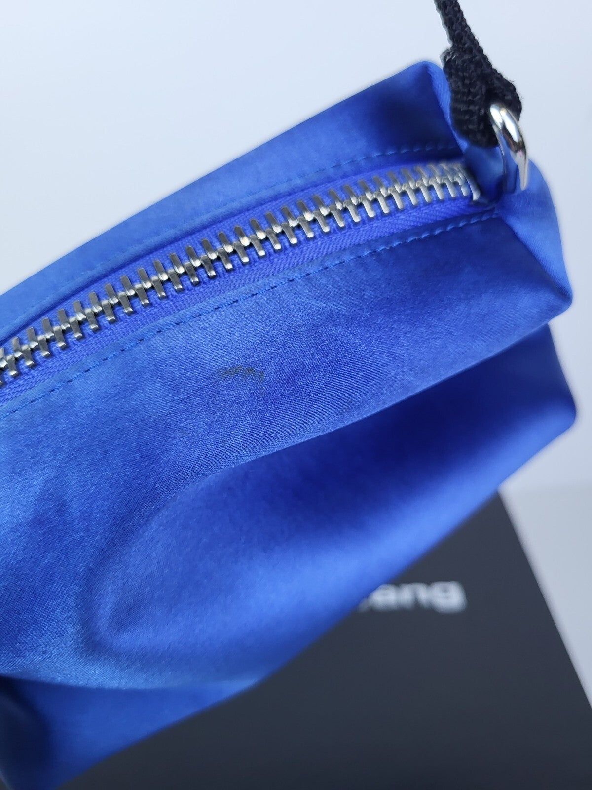 Alexander Wang Crystal-Embellished Satin Mini Bag Blue