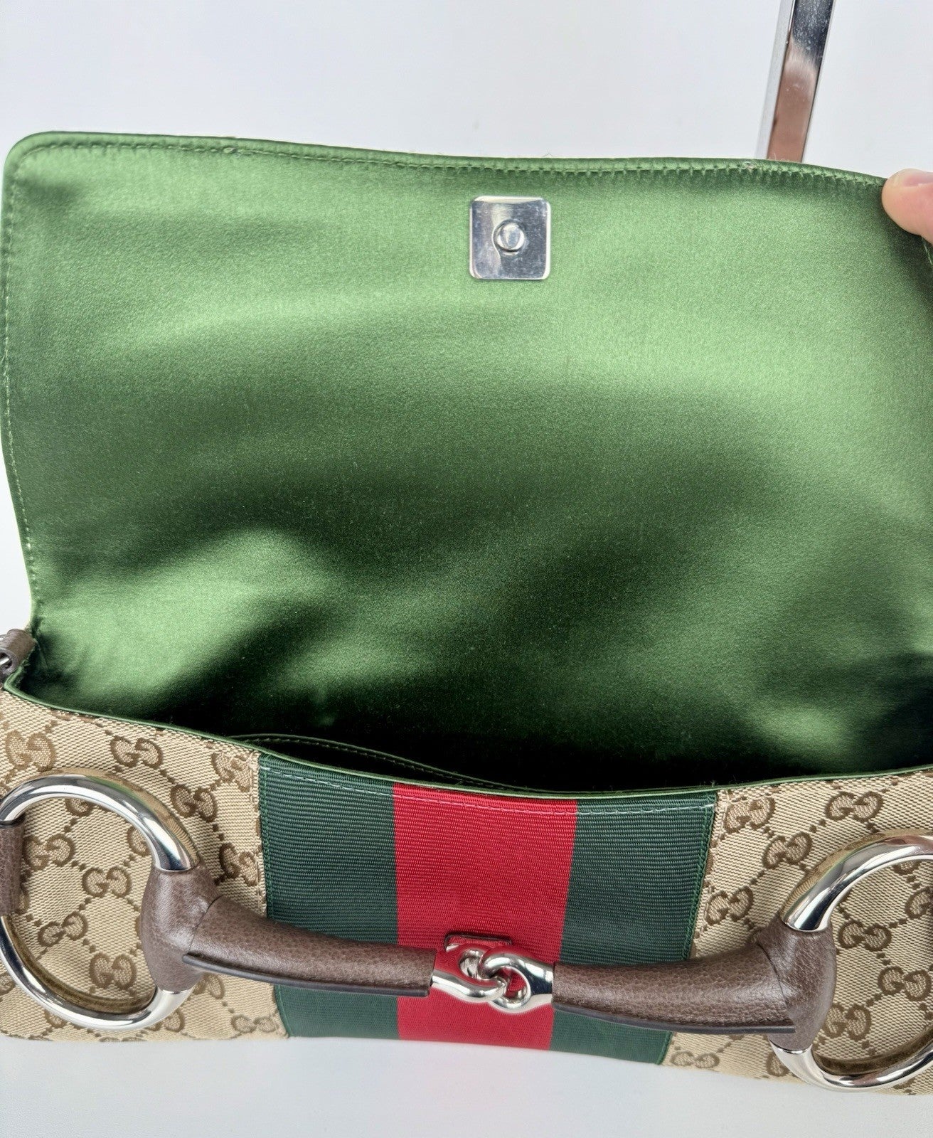 Gucci Horsebit Bag Canvas Shoulder Bag