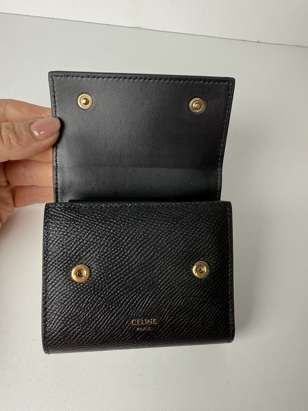 Celine Wallet/Mini Wallet Ladies Trifold Black Small