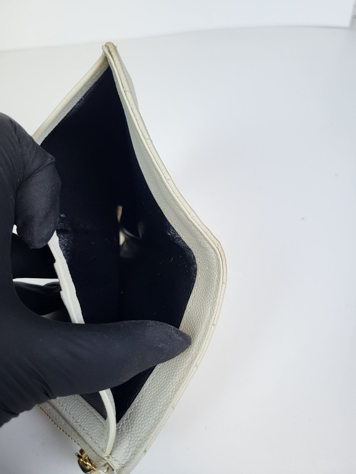 Saint Laurent Wallet Ivory Leather Small Wallet