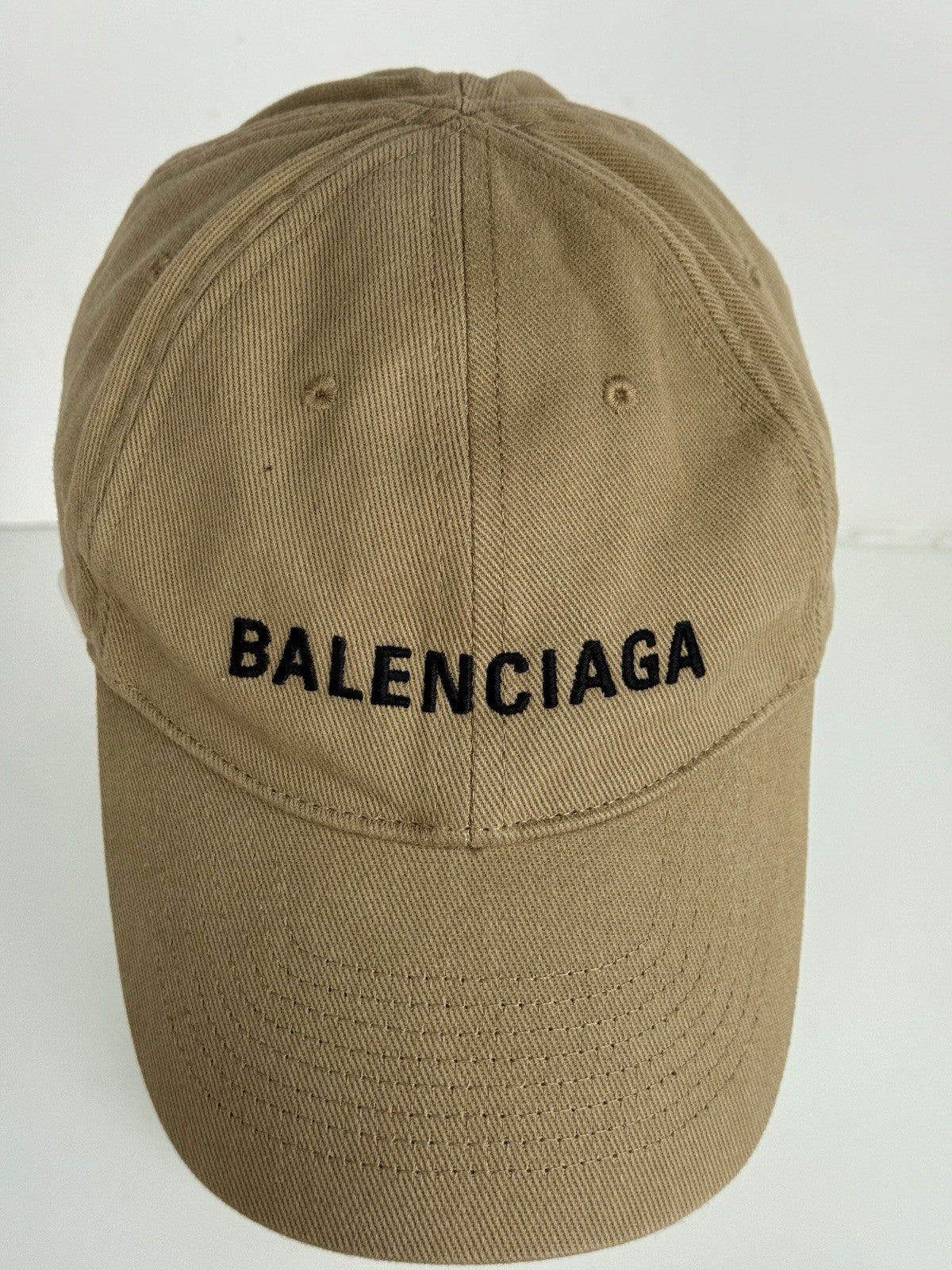 Balenciaga Baseball Cap Beige Cotton Fabric