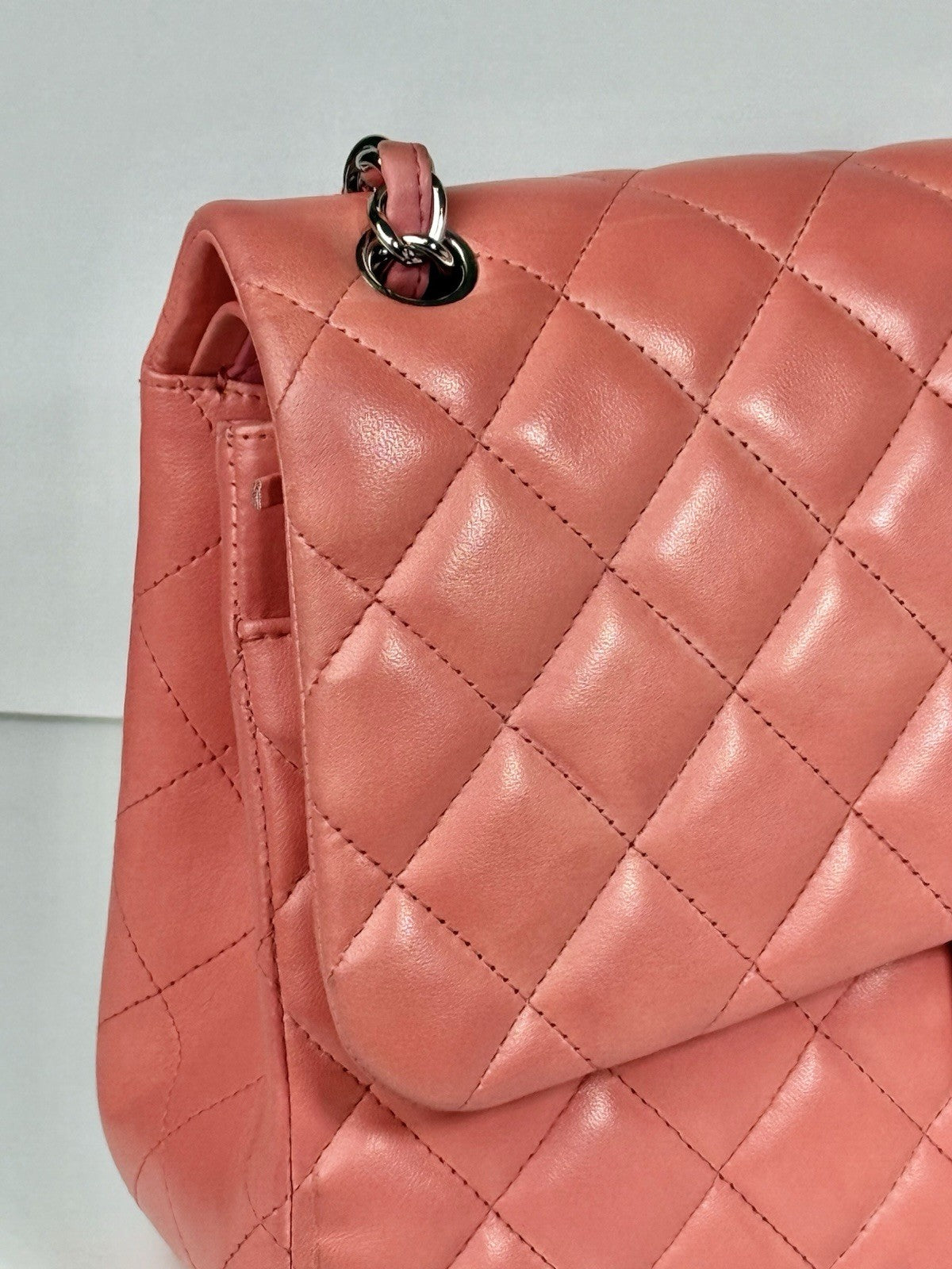 Chanel Jumbo Double Flap Calfskin Shoulder Bag Peach