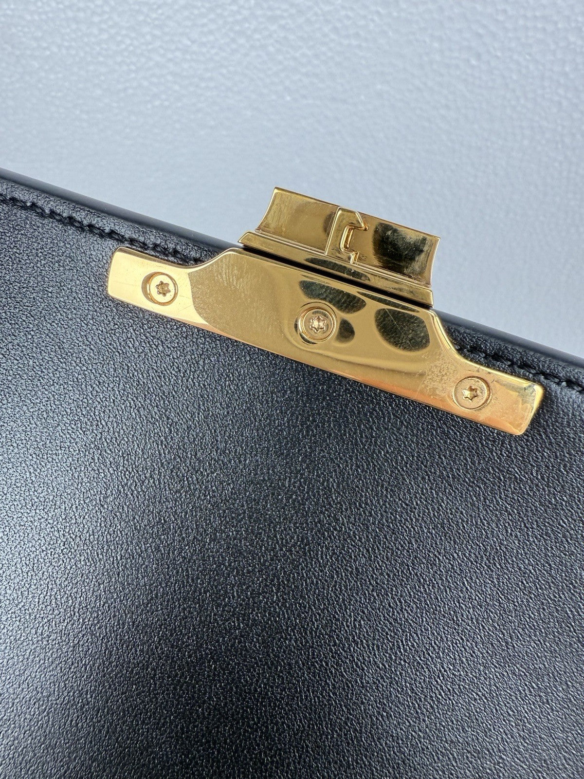 CELINE Teen Triomphe Lizard Black Women's Shoulder Bag