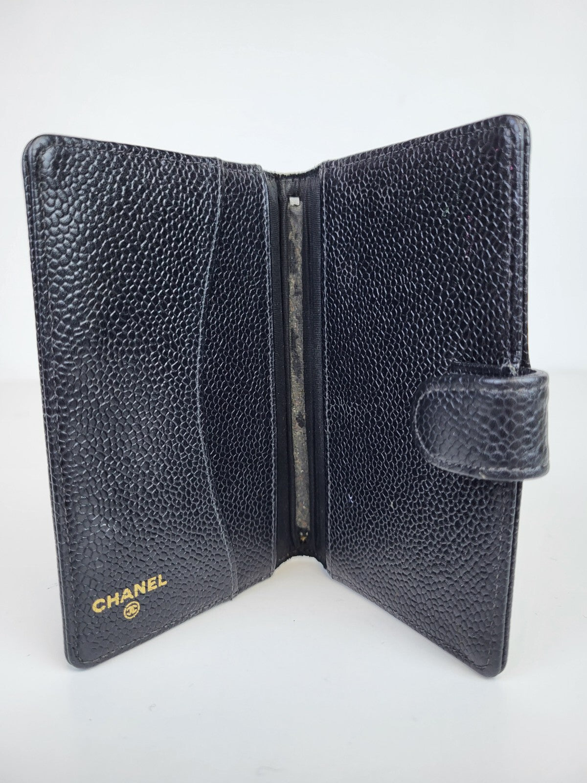 Chanel pocket book Cover Black Caviar Leather Notebook Cover