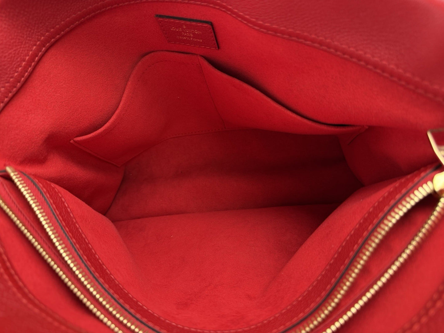 Louis Vuitton Bag Pallas Shopper Monogram Tote Brown/Red Canvas Leather