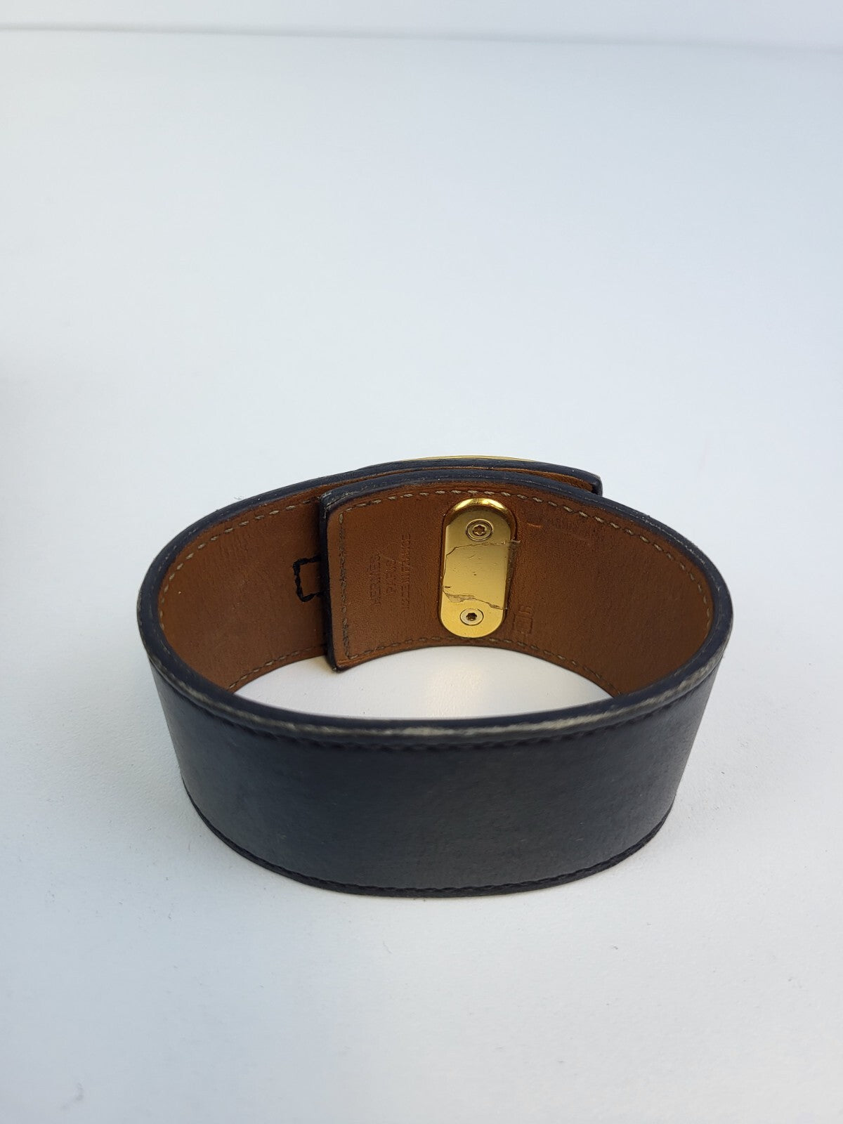 Hermès Leather Intense Wrap Bracelet Black Gold